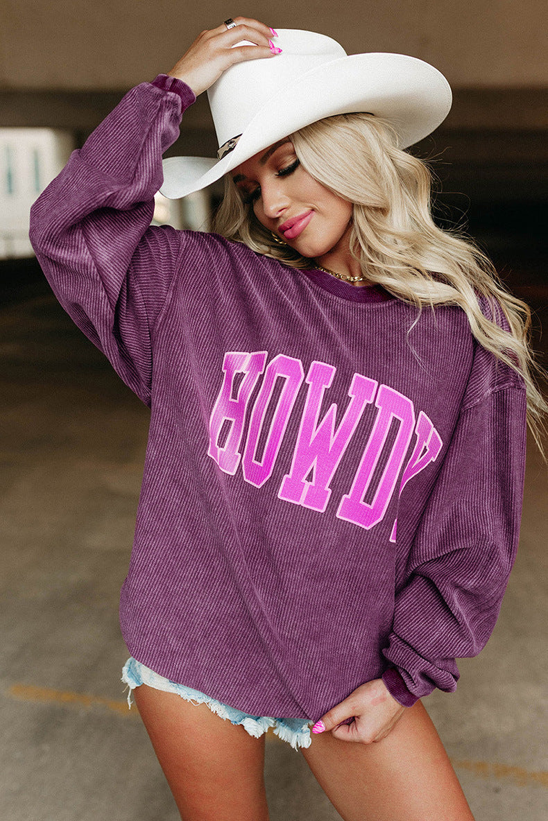 Women's Howdy Purple Pullover Sweatshirt