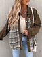 Women's Denim Long Sleeve Check Shirt Jacket