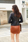 Women's Slim Lapel Biker Biker Jacket