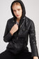 Women's Hooded Leather Jacket Two-Piece Detachable Leather Jacket