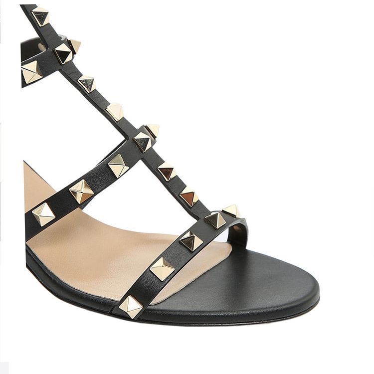 60mm Women's Rivets Block Heels Party Daily Summer Sandals