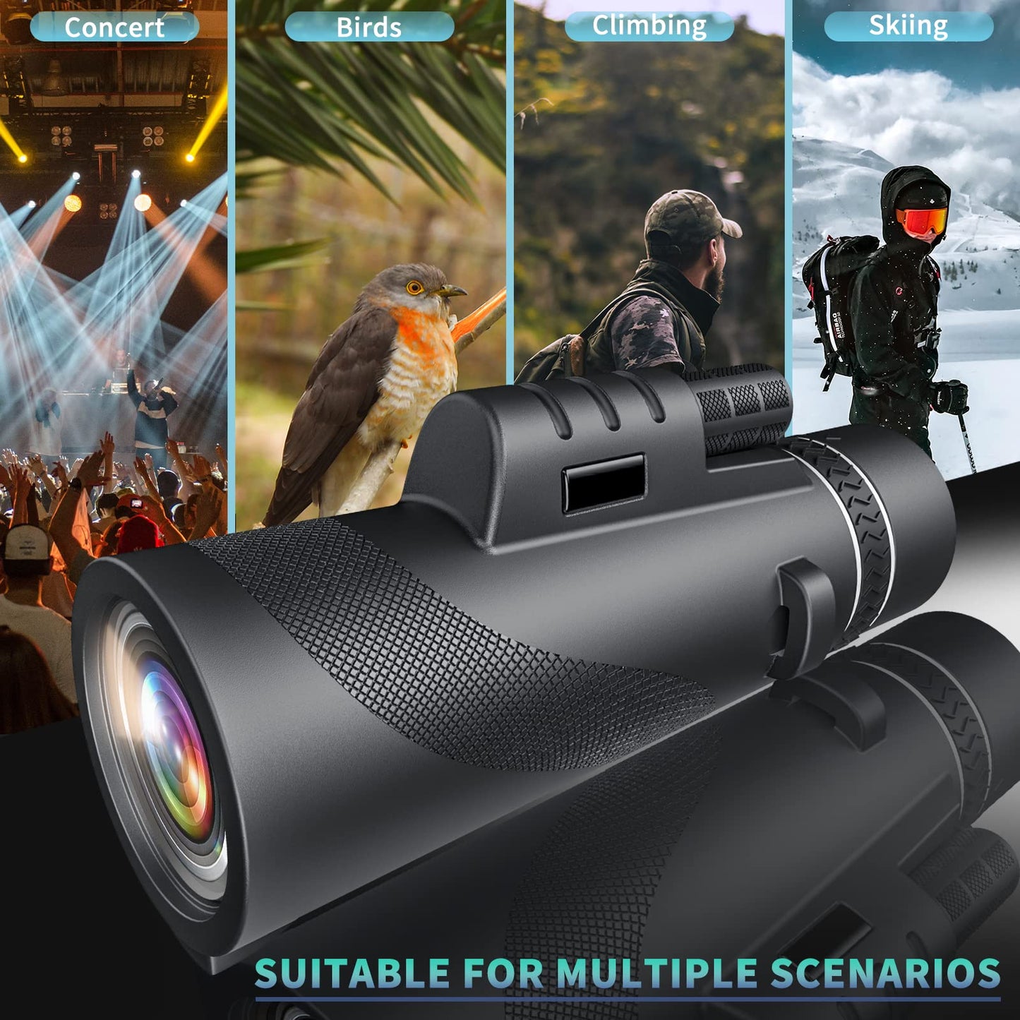 Hiking Gear with Night Vision for Hunting Camping Star Watching Bird Wildlife