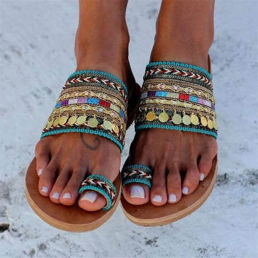 Boho Style Vintage Flat Sandals For Women