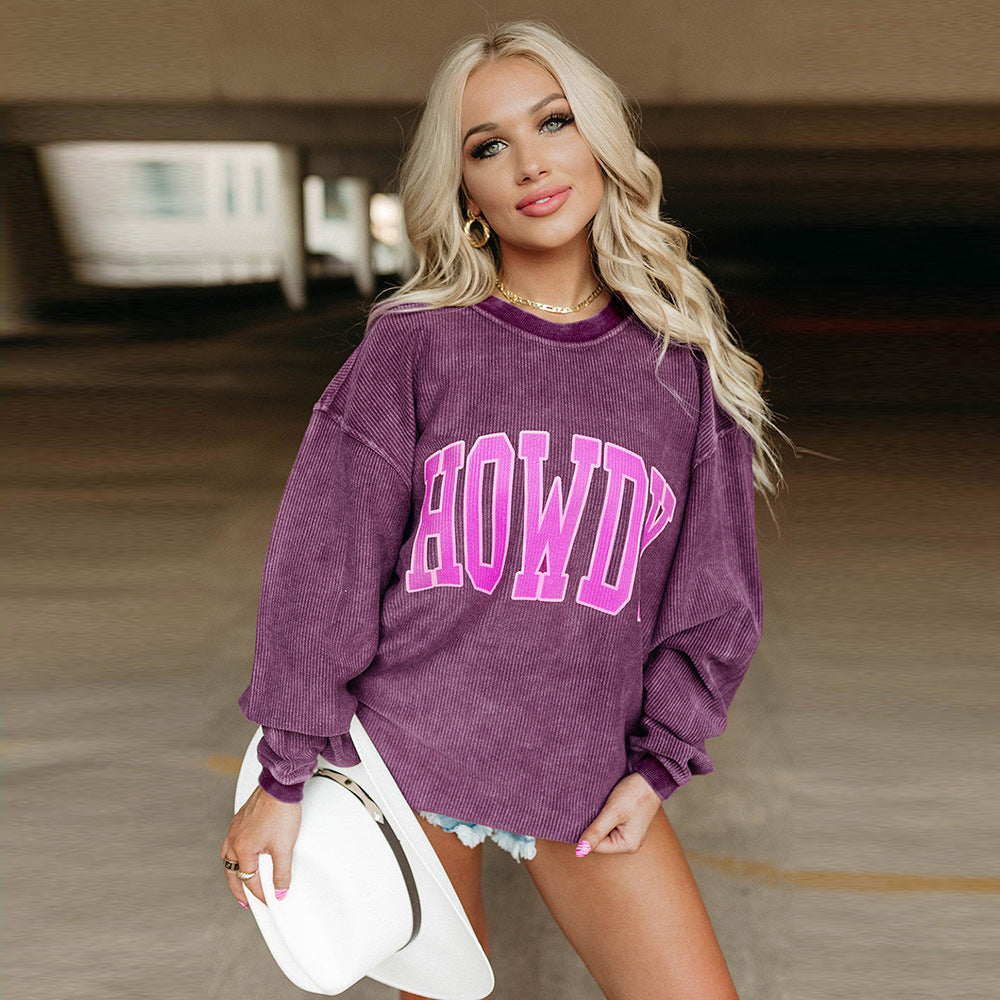 Women's Howdy Purple Pullover Sweatshirt