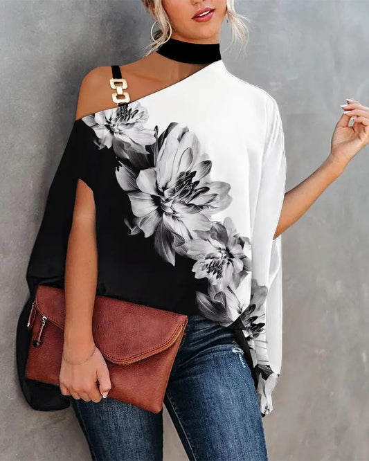 Women's Printed Halter Neck Shirt