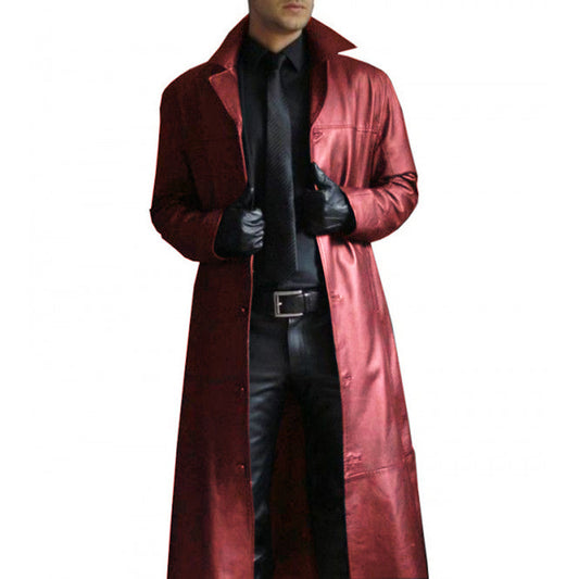 Men Long Leather Jacket