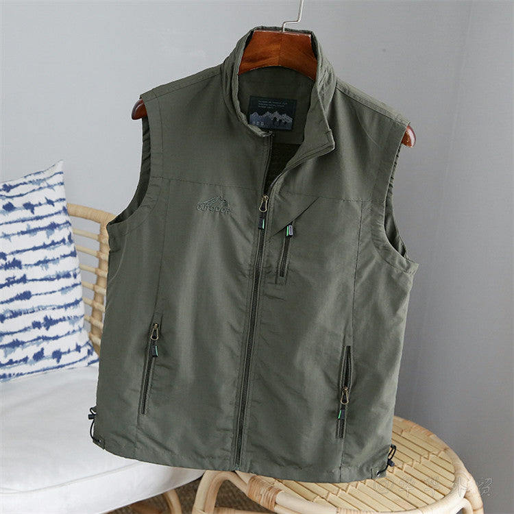 Men's Outdoor Stand Collar Multi Pocket Vest