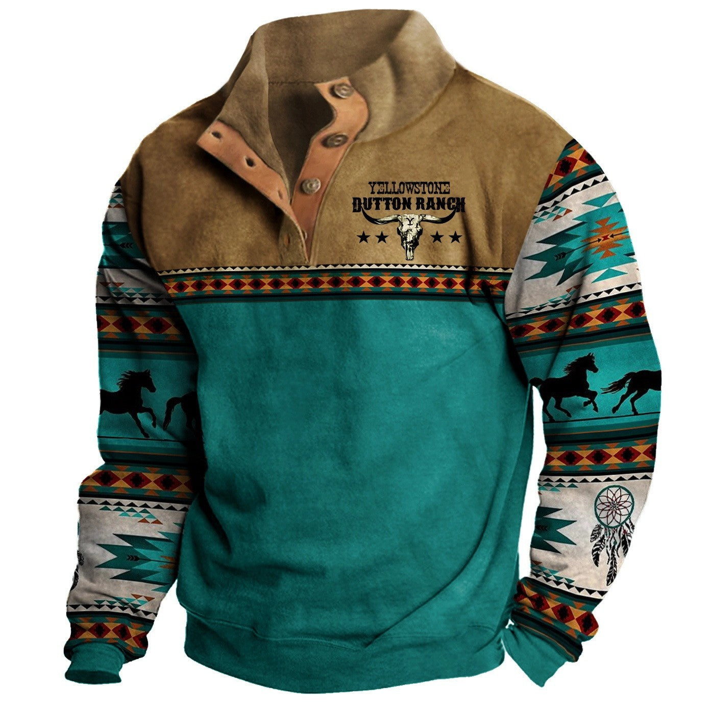 Western Denim Yellowstone Sweatshirt For Men