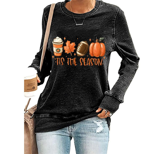 Women's Halloween Pumpkin Print Women's Long Sleeve T-Shirt