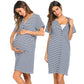 Women's Striped Short Sleeve Nursing Dress