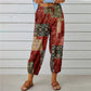 Women's High Waist Drawstring Vintage Print Pants