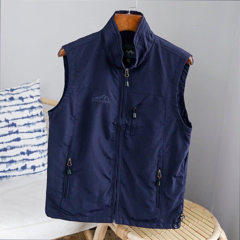 Men's Outdoor Stand Collar Multi Pocket Vest