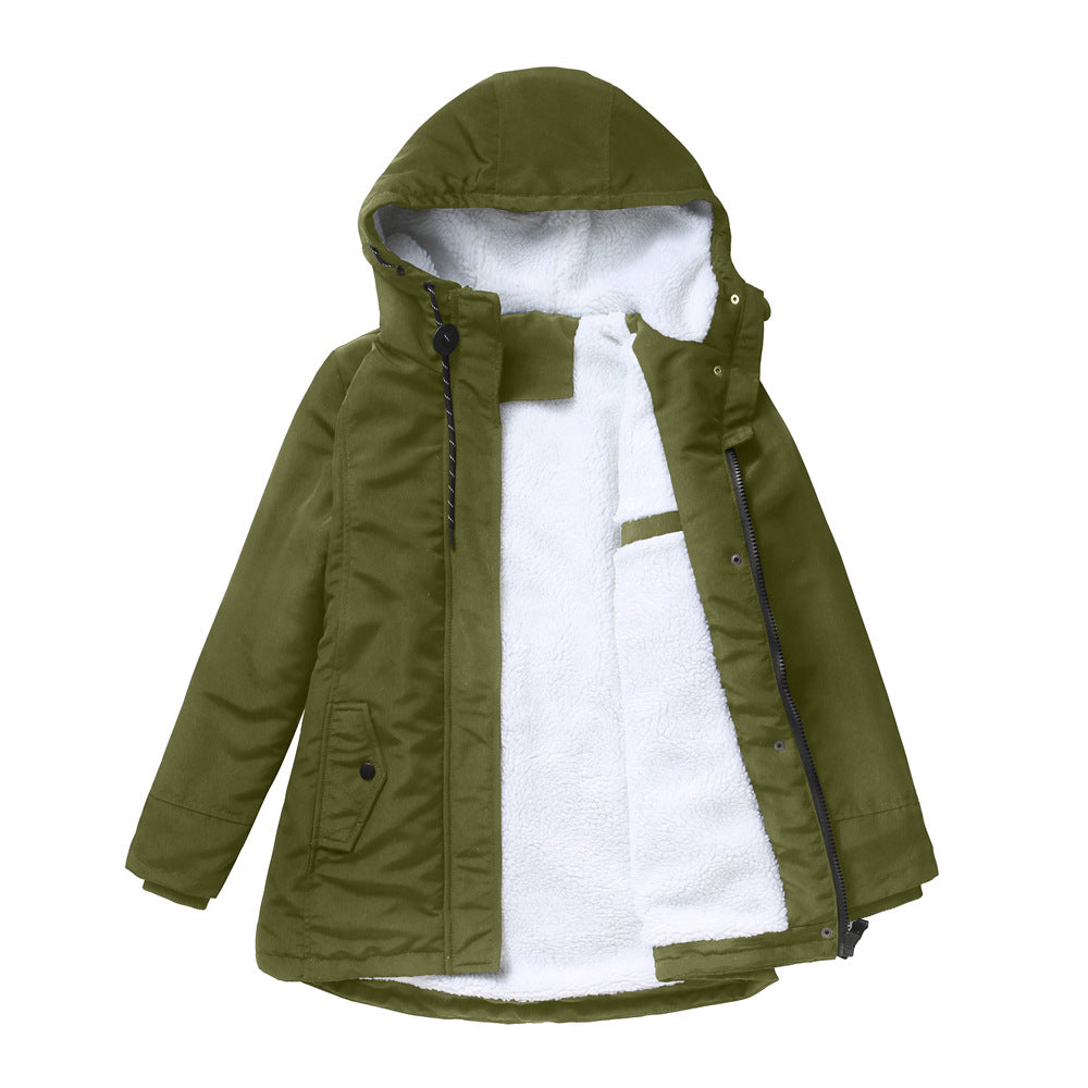 Women's Sherpa Cotton Casual Hooded Jacket