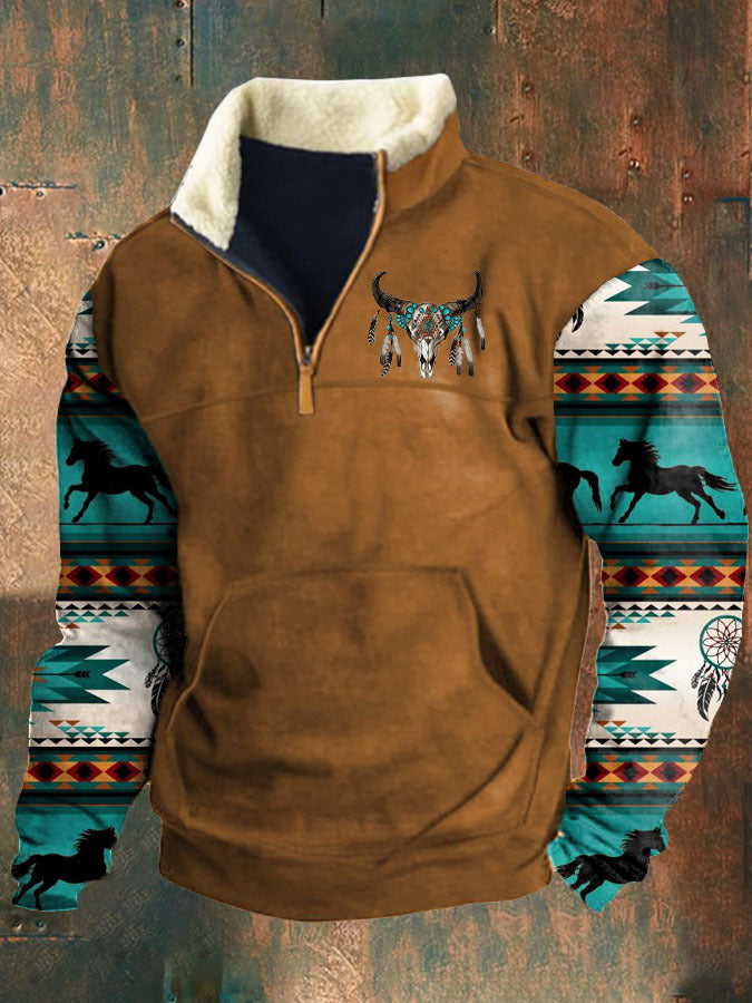 Vintage sweatshirt yellowstone print For Men