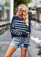 Women's Crew Neck Solid Knit Sweater