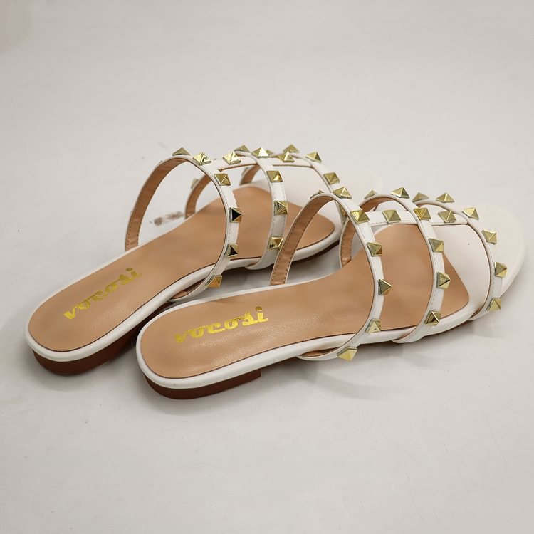 Women's Daily Ballets Summer Flats Rivets Sandals