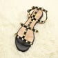 Women's Summer Flats Rivets Strap Sandals Daily Ballets