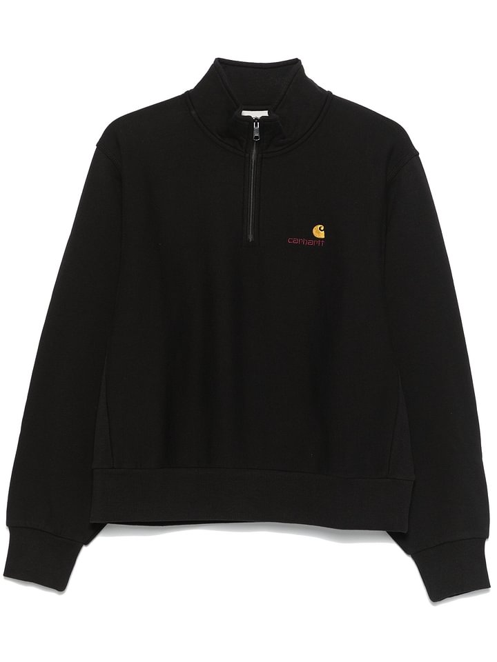 Men's WIP Half Zipper Fleece-lined Embroidery Sweatshirt