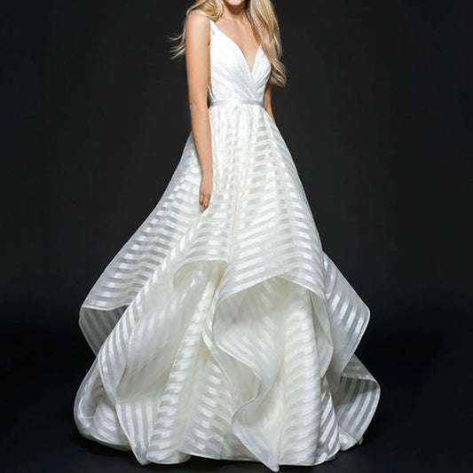 White Backless Lace Wedding Dress Simple Wedding Dress