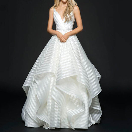 White Backless Lace Wedding Dress Simple Wedding Dress