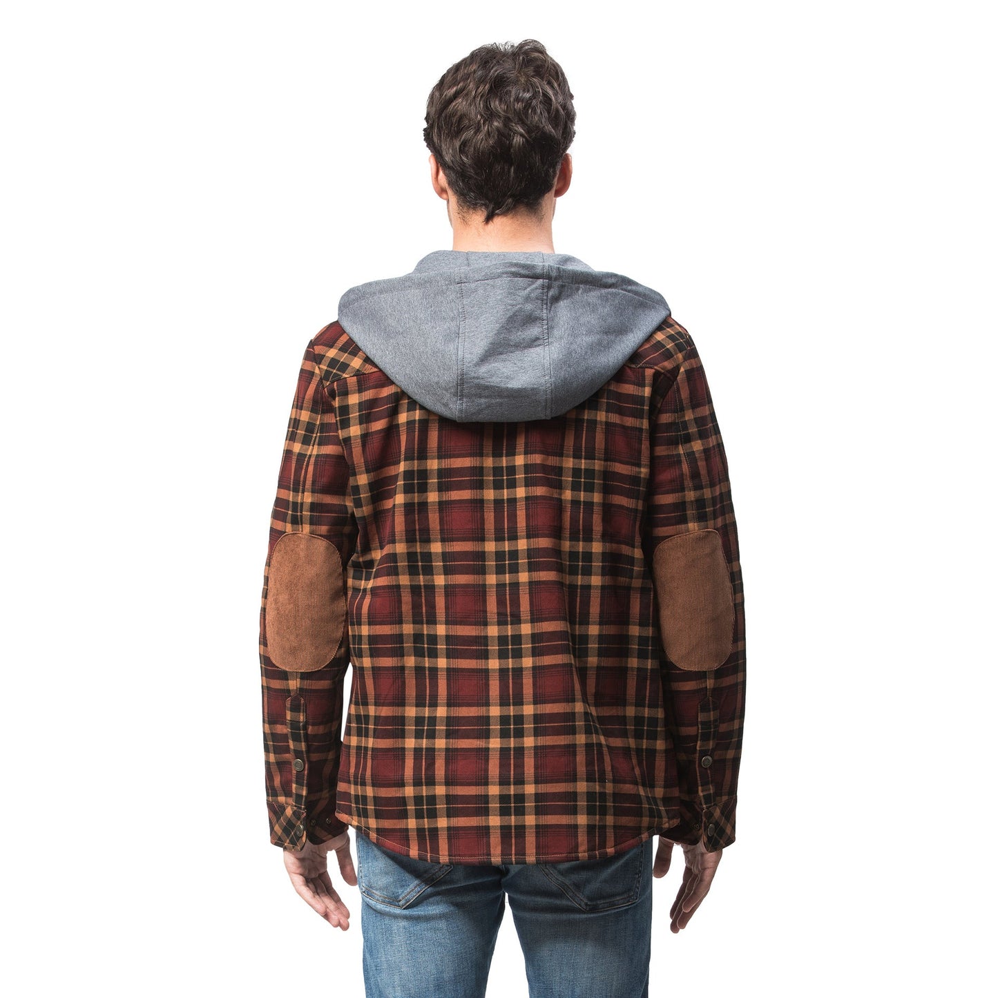 Men's Coat Jacket Casual Thicken Long Sleeve Plaid Shirt Jacket