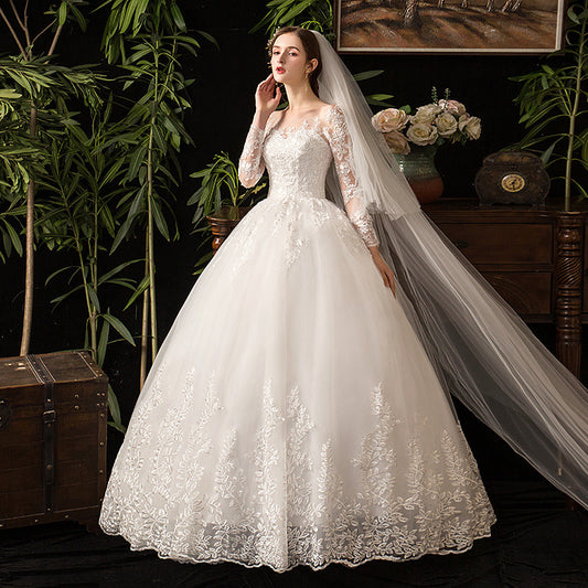 Bridal Wedding Dress White Lace Length Wedding Dress