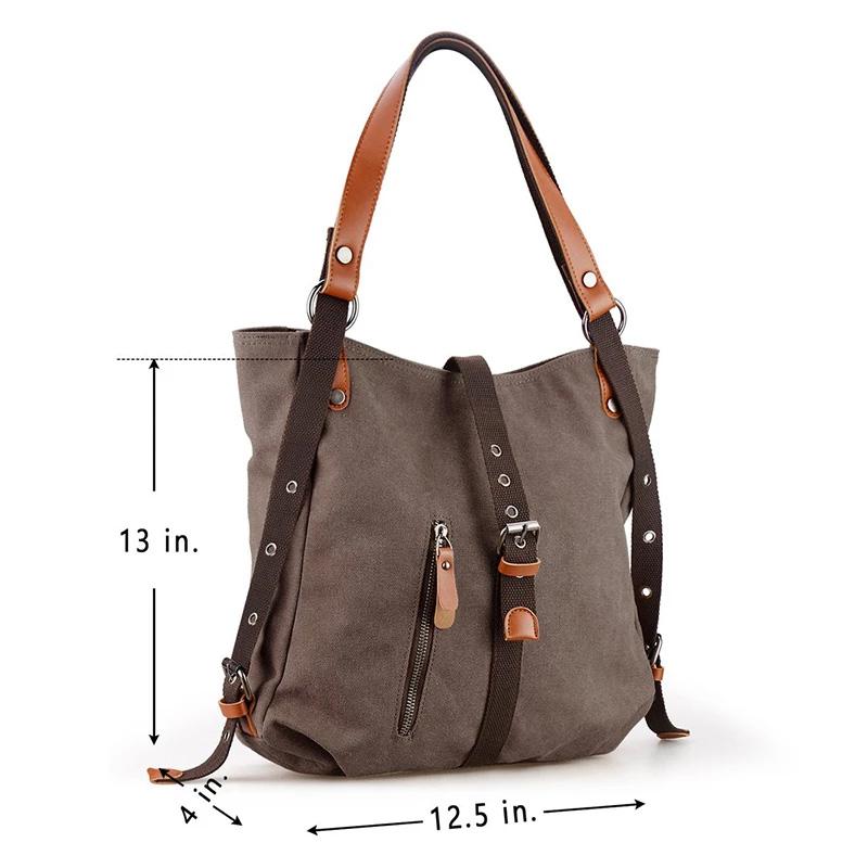 Canvas Backpack-Shoulder Bag with Extra Large Capacity