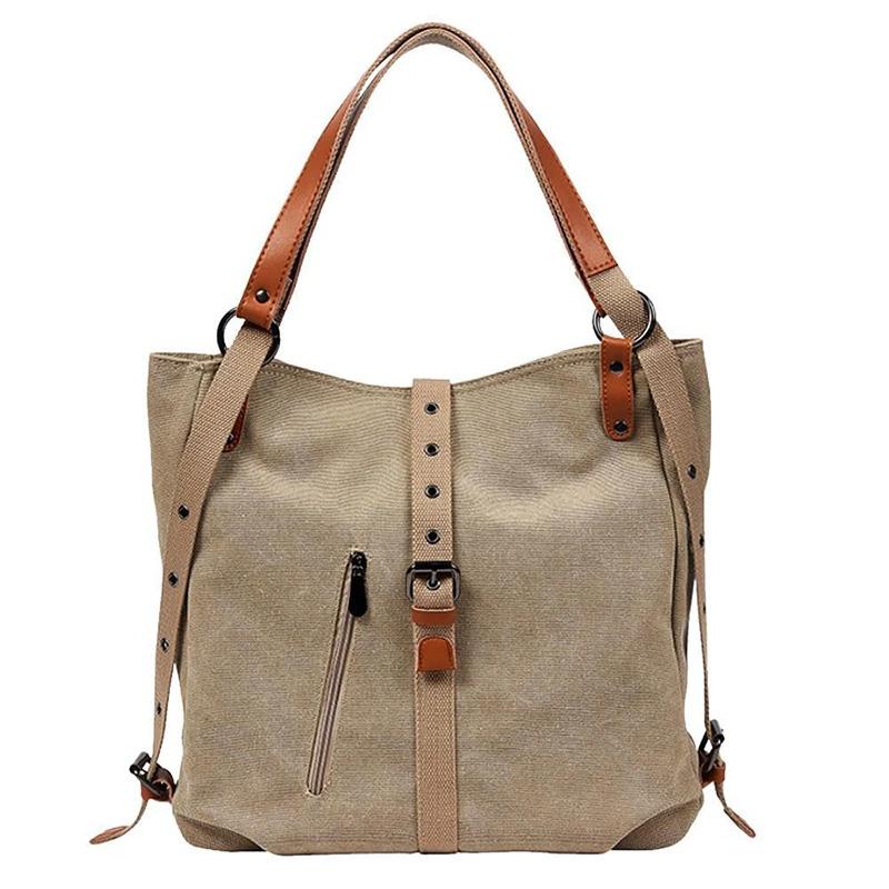 Canvas Backpack-Shoulder Bag with Extra Large Capacity