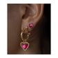 Black Love Heart Earrings with Diamonds