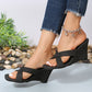 Women's High Heel Canvas Sandals