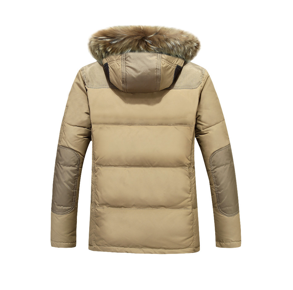 Men's Winter Thick Down Jacket With Large Fur Collar