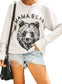 Cute Loose Letter Mama Bear Printed Sweatshirt