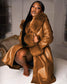 Faux Fur Cuff And Collar Coat For Women
