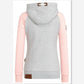 Women's Casual Color Matching Hooded Sweater
