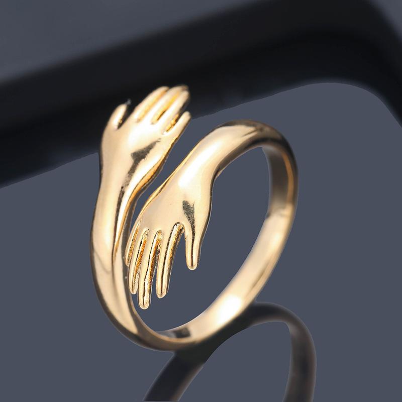 Cute Two-Hand Open Ring Exquisite Ring