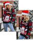 Woman Christmas Sequin Santa Embroidered Sweater