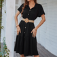 Women's Solid Color Shirt Button Short Sleeve Dress