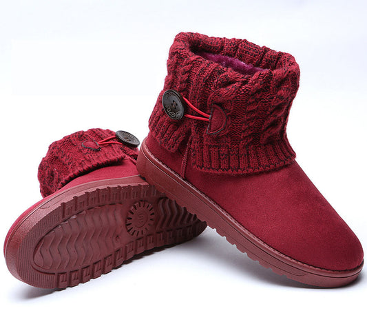 Women's Knitted Short Boots Warm Snow Boots