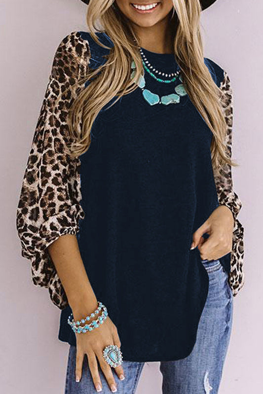 Women's Autumn Leopard Print Long Sleeve T-shirt