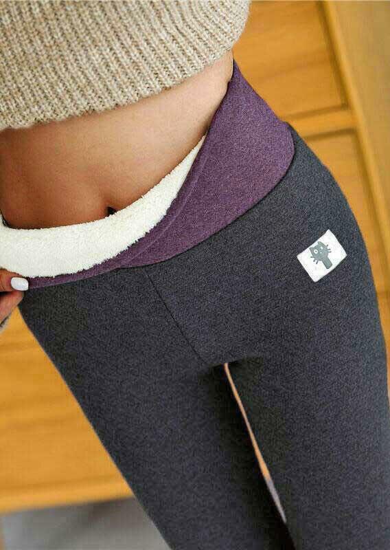 Winter Thickened Warm Leggings Fleece Lined High Waist Women's Leggings