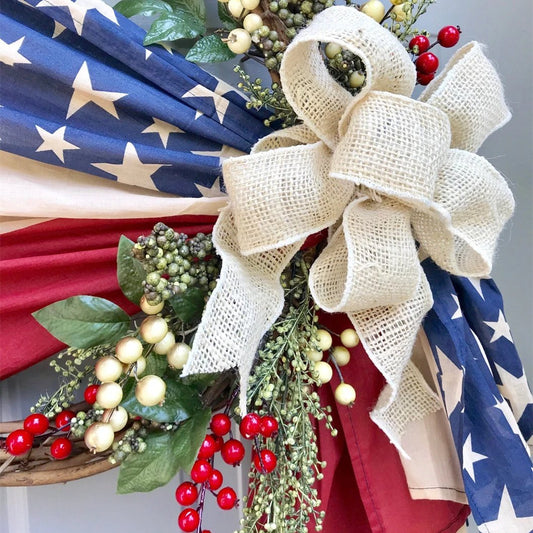 Patriotic Floral Grapevine Wreath (Design in the Indiana)