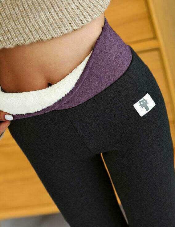 Winter Thickened Warm Leggings Fleece Lined High Waist Women's Leggings