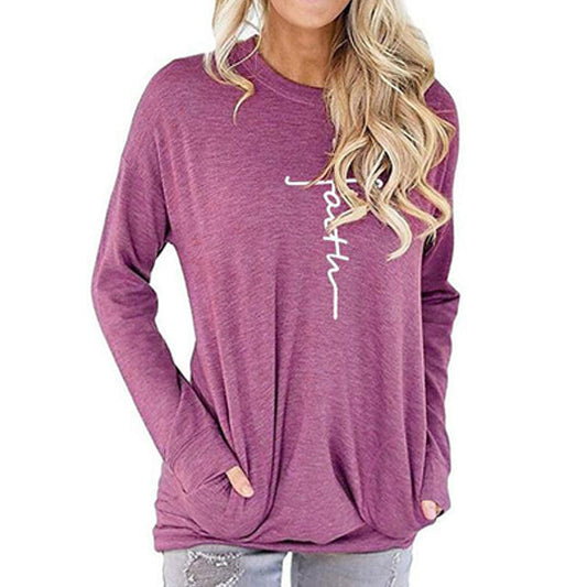 Faith Long Sleeve Round Neck Women's Long Shirt