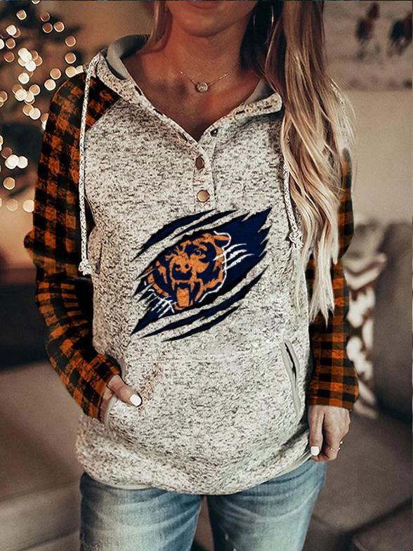 Women's Bear Ripped Sweatshirt Hoodie Sweater