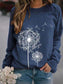 Women's Shirt Dandelion Flying Printed Sweatshirt