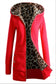 Women Zipper Leopard Print Casual Hoodie Coat Jacket