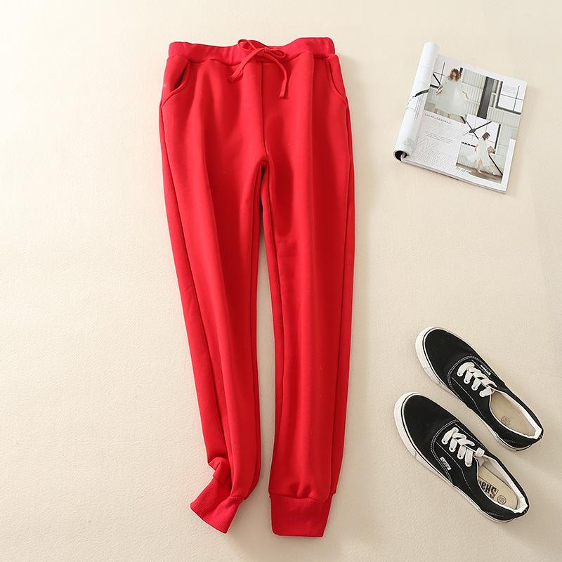 Women Trousers Warm Velvet Cashmere Harem Pants Sweatpants Fleece Pants