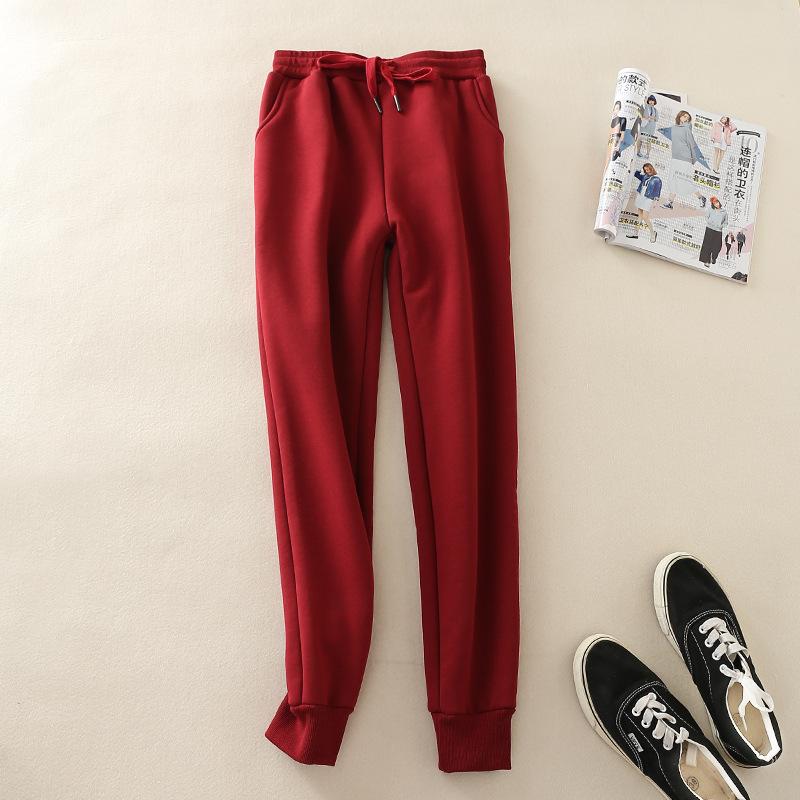 Women Trousers Warm Velvet Cashmere Harem Pants Sweatpants Fleece Pants