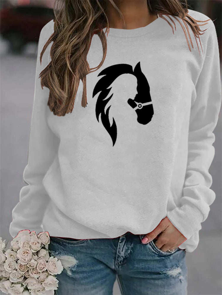 Women's Equestrian Printed Sweatshirt