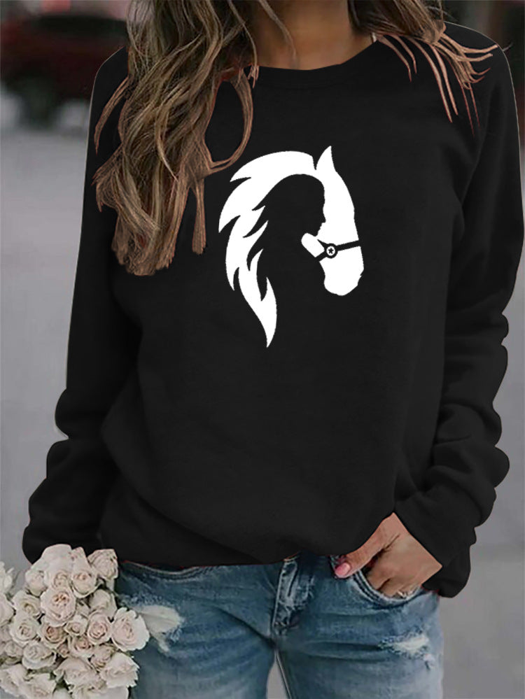 Women's Equestrian Printed Sweatshirt